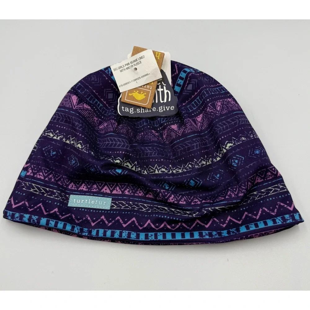 Turtle Fur Beanie Youth Girls Purple‎ Journeys End Fleece Lined Winter Hat NWT
